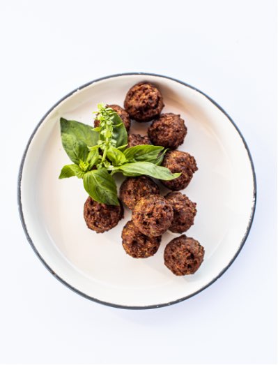 plant based cooked meatballs